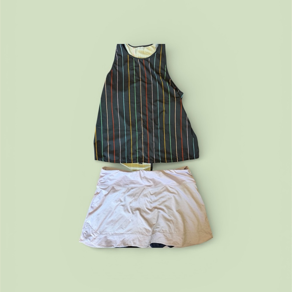 Fila Multicolor Striped Top and Light Skirt Set